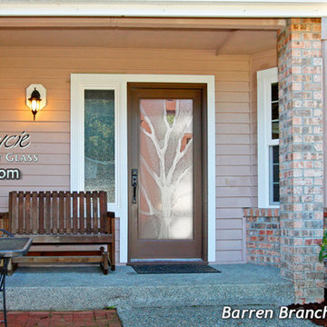 Barren Branches 2D Glass Front Doors - Exterior Glass Doors - Glass Entry Doors