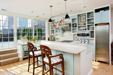 Example of a trendy kitchen design in Boston