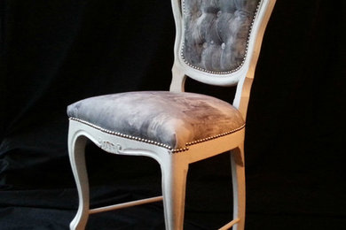 Vintage Louis XV Chair Reupholstered with Venice Fabric Upcycled Shabby Chic