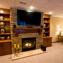TV/speakers over fireplace