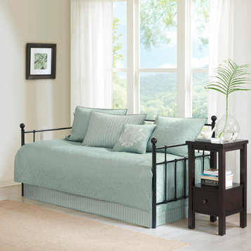 Madison Park Quebec 6 Piece Reversible Daybed Cover Set, Seafoam