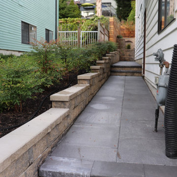 AFTER - Widened side path with concrete pavers