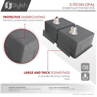STYLISH 32in Graphite Black Double Bowl Undermount Stainless Steel Kitchen Sink