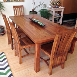 Reclaimed Teak Dining Table, Chairs and Bench - Dining Tables