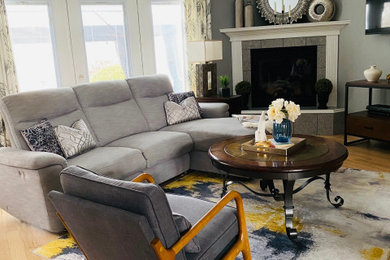 Inspiration for a transitional living room remodel in Other