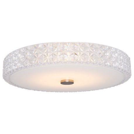 Kira Home Maxine 15" Flush Mount Ceiling Light, Integrated 20W LED, Crystal