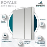 AQUADOM - Royale Medicine Cabinet with Electrical Outlets, LED Magnifying Mirror 30"x36" - AQUADOM Royale Medicine Cabinet
