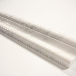 Carrara (Carrera) Bianco Polished 12" Chair Rail Molding - Accent Trim And Border Tile
