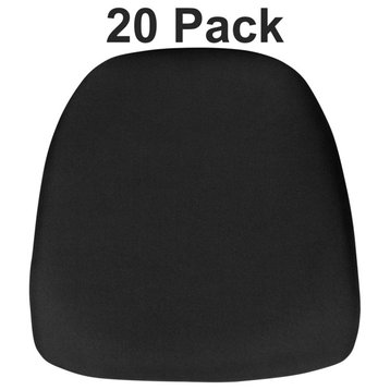 20 Pk. Hard Black Fabric Chiavari Chair Cushion