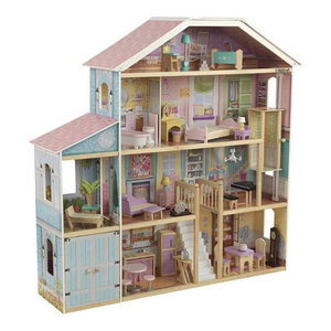 pink and green dollhouse