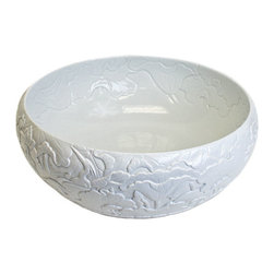 Hand Carved Porcelain Leaves Bowl - Linkasink - Bathroom Sinks