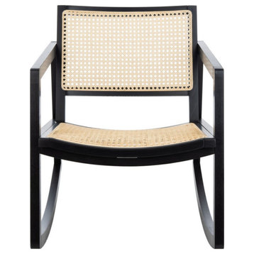 Ettore Rattan Rocking Chair Black/Natural