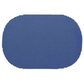 6 Pcs 12 Oval Glittered Faux Leather Placemats Navy Blue