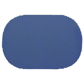 Kraftware Fishnet Blue Oval Placemats, Set of 12