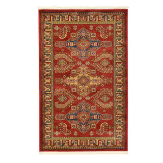 Red Tribal 3'3 X 4'8 Ft Shiraz Oriental Area Rug