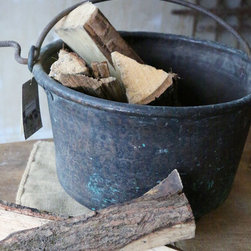 Large Tuscan Antique Cooking Pot - Decorative Accents