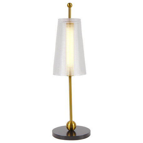 Toscana 20" ETL Certified Integrated LED Table Lamp, Antique Brass