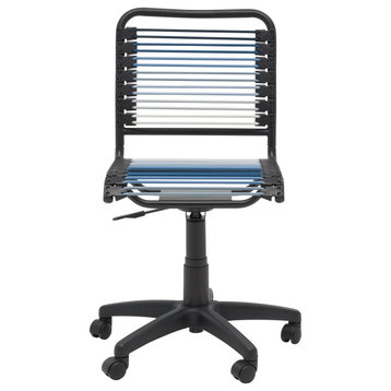 Bungie Low Back Office Chair, Blue Ombre With Matte Black Frame