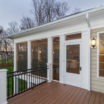 Screen porch with fireplace