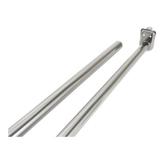 Adjustable Silver Stainless Steel Closet Rod in Polished Chrome 48
