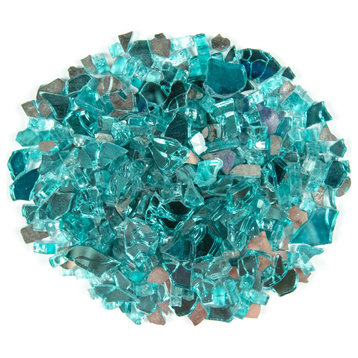 MSI LFIRG0.25CRU20 1/4" Reflective Fire Glass 20 Pounds Aqua Blue