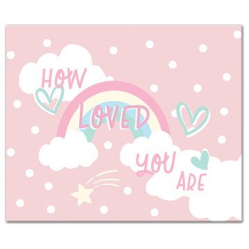 How Loved Pink Rainbow 24x20 Canvas Wall Art
