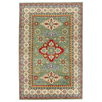 Oriental Rug Kazak 9'10"x6'6" Hand Knotted Carpet