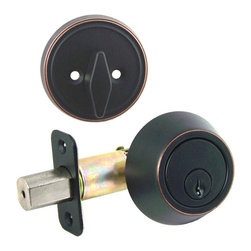 Designers Impressions - Villa Series Door Levers, Oil Rubbed Bronze, Single-Cylinder Deadbolt - Door Locks