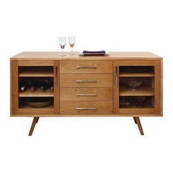 Addison 4 Drawer Buffet with Glass Doors - Buffets And Sideboards