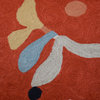 Kandinsky Orange Pillow Cover Biomorph Toss Pillows Hand Embroidered Wool 18x18"
