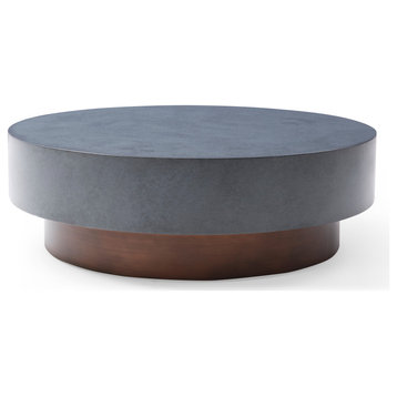Modrest Zachary Modern Metal and Antique Copper Coffee Table