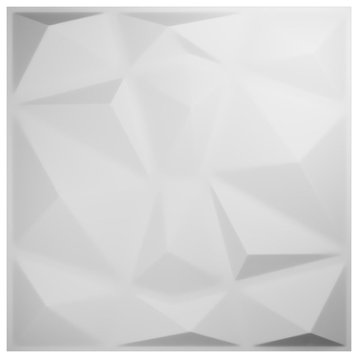 Niobe EnduraWall Decorative 3D Wall Panel, 12-Pack, 19.625"Wx19.625"H, White