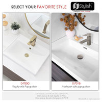 STYLISH Brushed Gold Pop-Up Bathroom Sink with Overflow Set of Two