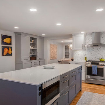 Entertainment Centric Transitional Kitchen in Cambridge, MA