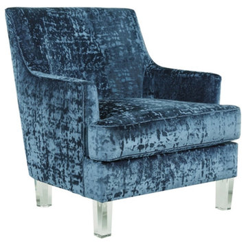 Ashley Furniture Gloriann Fabric Accent Chair in Blue & Clear