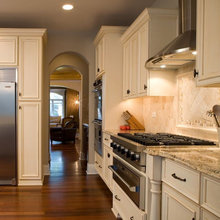 Kitchen - Our granite W/ Different Walls And Cabinets