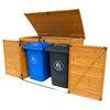 Outdoor 65 x 38 inch Wood Storage Shed for Trash Garbage Recycle Bins