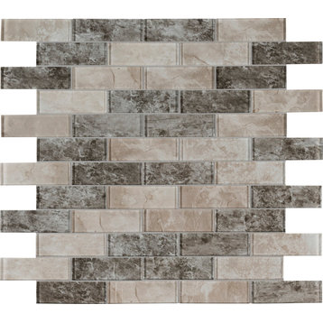 MSI SMOT-GLSST-SAVOY8MM 12" x 12" Brick Mosaic Wall Tile - Glossy - Savoy