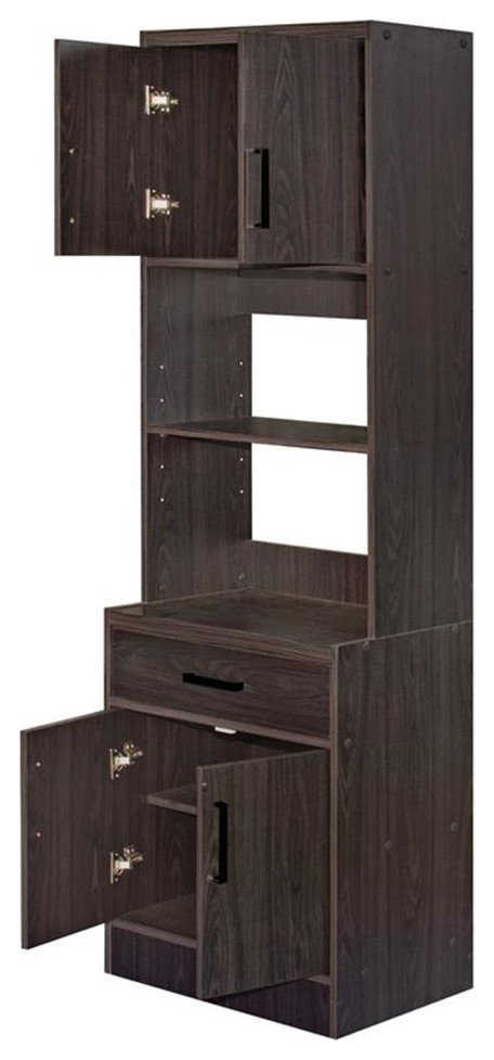 Better Home Products Shelby Tall Wooden Kitchen Pantry In Tobacco