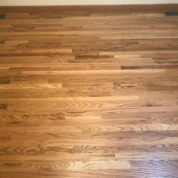 2 1/4 #1 red oak installed sanded and finished