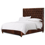 For Now Designs - King Chesterfield Bed With Deep Buttonless Diamond Tufting, Genuine Leather - Superb comfort and craftsmanship, a very appealing style.