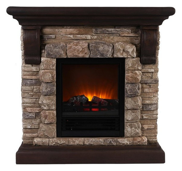 Faux Stone Portable Fireplace - Rustic - Indoor Fireplaces - by OK ... Faux Stone Portable Fireplace - Rustic - Indoor Fireplaces - by OK ...