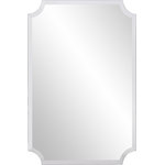 Howard Elliott - Howard Elliott Rectangle Scalloped Frameless Mirror - This frameless rectangular mirror has a lovely bevel accenting the edge and its scalloped corners. Great for a Contemporary look.