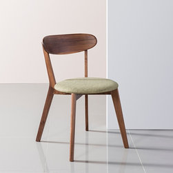 Henrik Solid Walnut Dining Chair - Sage Green Fabric Seat 12 - Products