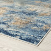 Clay Contemporary Abstract Navy Blue Indoor Scatter Mat Rug 2x3
