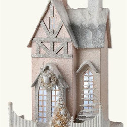 Alpine Abode Pink Christmas Cottage - Holiday Accents And Figurines
