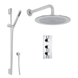 Hudson Reed - Hudson Reed Quest Thermostatic Shower System with 12 Head & Handshower - Showerheads And Body Sprays