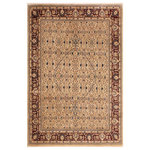 Bareens Designer Rugs - Antique Vegetable Dyed Tabriz Beige/Red Wool Rug - 7'11'' x 9'11'' - Designed with mesmerizing intricacy and gorgeous color palette, this hand-knotted masterpiece demonstrates the beauty and electrifying thrill of Pak Persian art. These meticulously hand-knotted Pak-Persian rug is made with pure wool and features breathtaking traditional, transitional, and tribal designs in bold luxurious color pallets. Known for their intricate designs these rugs are a reproduction of Persian rugs, made in Pakistan with unique Mughal designs. Made by master weavers using the same Persian texture, design and dying technique, we wanted to produce the most significant manifestation of Persian art, life, and culture. This rug is most famous for its exceptional quality, incredible designs, patterns, and vibrant rich color. Pak-Persian rugs made with Persian weave with high knot counts, which enables the high intricacy and detail found in the patterns are also referred to as "State of art", each color adds a rich beautiful detail in the artwork of this rug. The design, color, and beautiful chromatic composition with a vibrant sheen with intricate designs, exude beauty, elegance, and quality make this rug a masterpiece of its own.