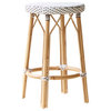 Simone Outdoor Bistro Counter Stool, White With Cappuccino Dots