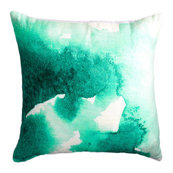 WATERCOLOR PILLOW COVER &ndash; MINERAL GREEN - Products